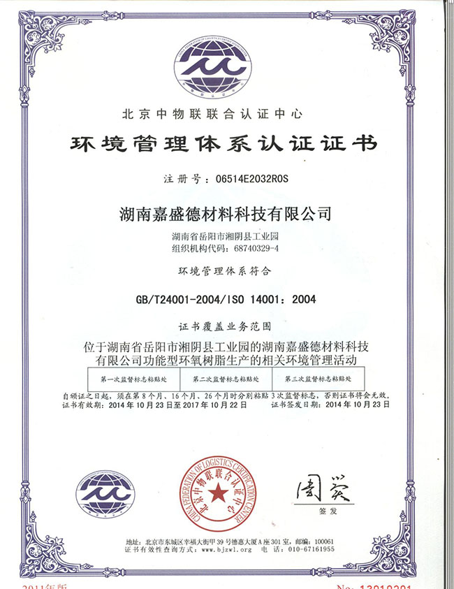 ISO14000環境管理體系認證